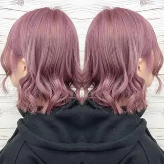 ミディアム カラー ヘアアレンジ 枝毛カット＆髪質改善 満足NO.1岡しゃんのヘアスタイル
