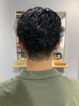 ショート パーマ メンズ ボブパーマコテ巻き風 パーマNo1深江秀平のヘアスタイル