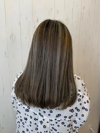 ミディアム ヘアカラー&縮毛矯正 STAR☆RIVERのヘアスタイル