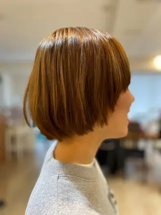 ショート カラー ブリーチ無し透明感 ケアカラー🌿かなみのヘアスタイル