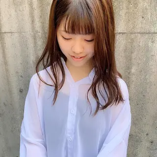 セミロング カラー 中川 竜誠のヘアスタイル