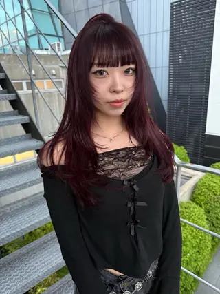ロング レイヤーカット\ウル フ　chinatsuのヘアスタイル