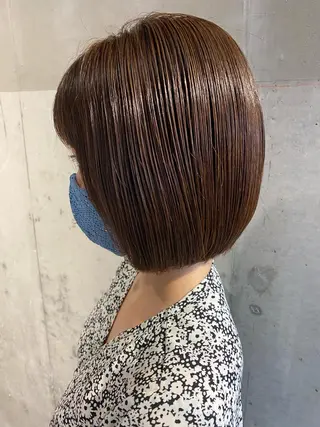 ミディアム 外国人対応 佐久間のヘアスタイル