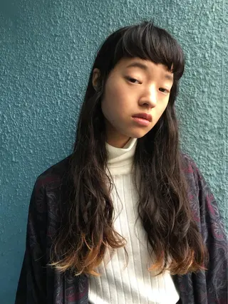ミディアム セミロング ロング カラー パーマ ヘアアレンジ 酒井 麻里のヘアスタイル