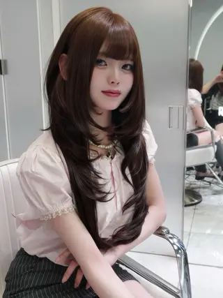 カラー つばさ☁️ 中韓MIXスタイルのヘアスタイル