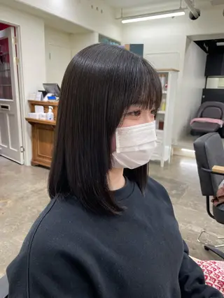 ミディアム カラー 水田吉亮/髪質改善/ 縮毛矯正/レイヤーのヘアスタイル