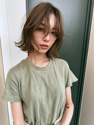 ミディアム 縮毛矯正×レイヤー Hiroto/表参道のヘアスタイル