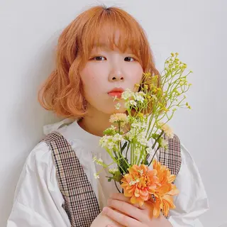 ショート カラー ヘアアレンジ りん🧸透明感カラ ー/ヘアアレンジのヘアスタイル