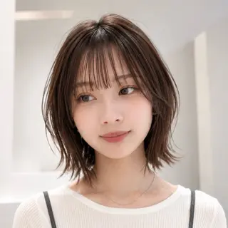 ミディアム カラー 久木原 ゆりのヘアスタイル