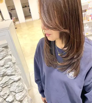 ロング パーマ 饒平名 知也のヘアスタイル