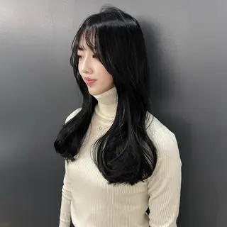 ロング カラー ヘアアレンジ 韓国ヘア/レイヤー/ 🩶ツブラ🩶のヘアスタイル
