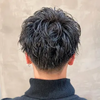 ショート ヘアアレンジ メンズ 波巻きスパイラルパー マ/シャドウパーマ駿のヘアスタイル