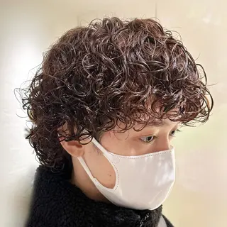 パーマ メンズ 曲がる縮毛矯正/メン ズカット髪質改善のヘアスタイル