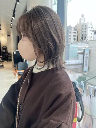 ミディアム カラー パーマ 透明感カラー✂︎ /縮毛矯正/YUKAのヘアスタイル