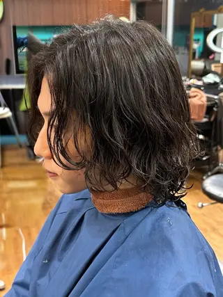 ミディアム パーマ メンズ 中原 祥太のヘアスタイル