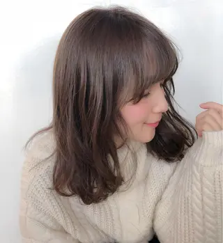 ミディアム カラー パーマ 髪質改善/韓国風 レイヤー/田村祐樹のヘアスタイル