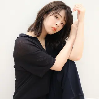 ミディアム カラー パーマ ヘアアレンジ 髪質改善/韓国風 レイヤー/田村祐樹のヘアスタイル
