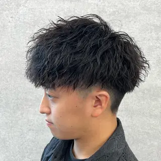 ショート カラー パーマ ヘアアレンジ メンズ 仕上がり満足度No. 1🔥BLUCK🔥のヘアスタイル