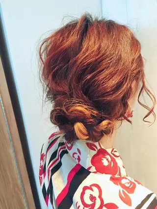 ミディアム セミロング ロング ヘアアレンジ 若杉 諒のヘアスタイル