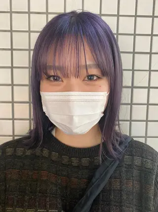 ミディアム 🐩透明感ミルクティ ーピンクニイナ🐩のヘアスタイル