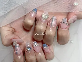 ネイル エツメ💅 長さ出し🎀デザインのネイルデザイン
