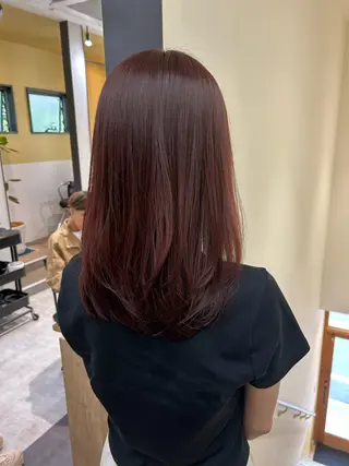 セミロング カラー hubhair レイヤー/透明感のヘアスタイル
