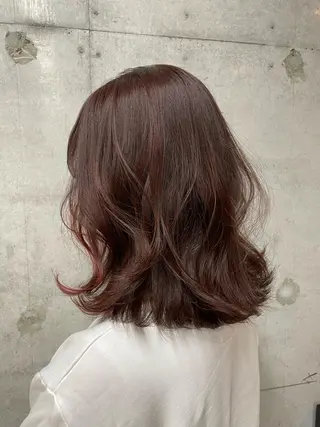 セミロング カラー はやしほのか| マンツーマン美容師のヘアスタイル