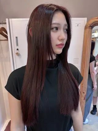 ロング カラー 縮毛矯正/暖色 なーな🎀🤍のヘアスタイル