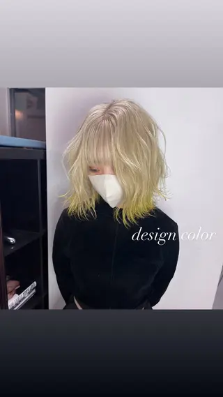 ミディアム カラー 💜ハイトーン💛 マジカルかいちゃんのヘアスタイル