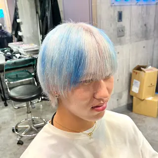 ショート カラー メンズ ✨ブリーチ支持No1 複雑履歴修正/舘岡のヘアスタイル