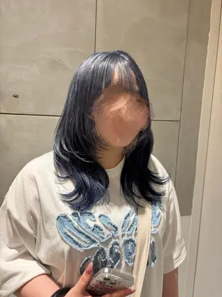 セミロング カラー ヘアアレンジ ハイトーン/艶カラー 💎モエのヘアスタイル