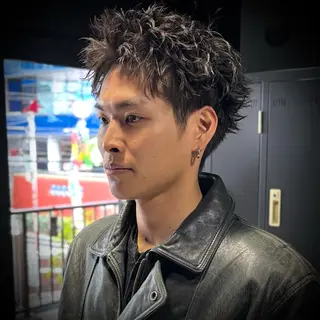 ショート パーマ メンズ スパイキーショート 心斎橋【戸兵吏駒】のヘアスタイル