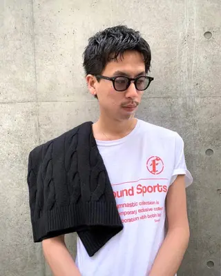 ショート メンズ メンズ専門ブリー チカラー⚡️リュウジのヘアスタイル