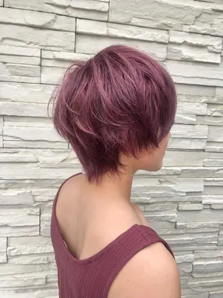 ショート カラー ナチュラルスタイル/ 透明感カラー/比嘉のヘアスタイル