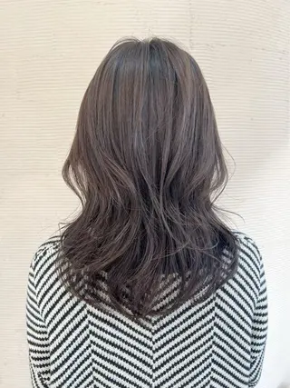 セミロング カラー ヘアアレンジ 岡山駅/髪質改善 透明感カラー🐼のヘアスタイル