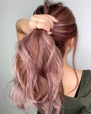 セミロング カラー ブリーチ 透明感HIDEのヘアスタイル