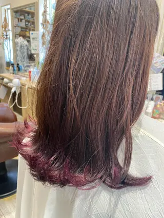 セミロング 縮毛矯正 松崎祥のヘアスタイル