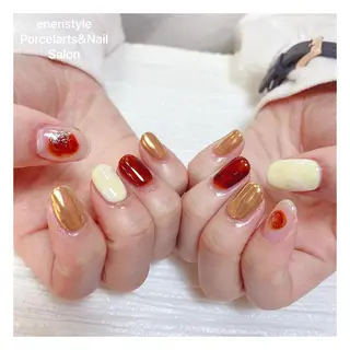 ミディアム ネイル 🐾enen style 🐾のネイルデザイン