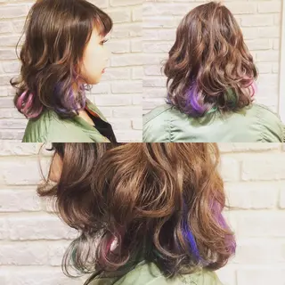 ミディアム 藤井 菜緒のヘアスタイル