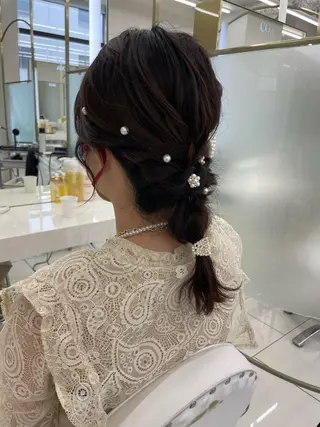 セミロング ヘアアレンジ CARELLY Rukaのマツエク・マツパデザイン