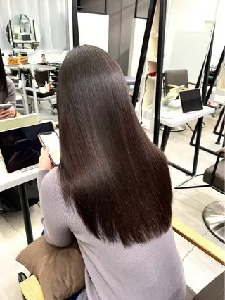 ロング パーマ 🍒モテ暖色カラー × うる艶✧ ゆなのヘアスタイル