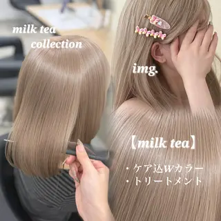 ロング カラー NAMI🤎ブラウン &ミルクティー🤍のヘアスタイル