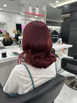 ミディアム カラー ヘアアレンジ ブリーチなしトレンド SHUSAKUのヘアスタイル
