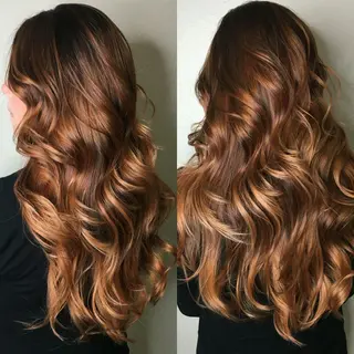 ロング カラー パーマ ヘアアレンジ 大阪レミーエクステ チビ編み込みのヘアスタイル