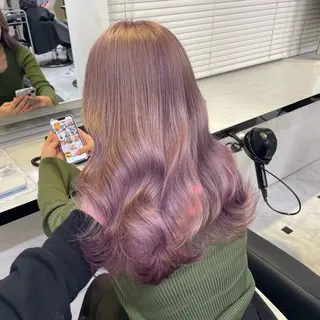 ロング カラー ヘアアレンジ ピンク・ベージュ🩰 カラー🫧とらのヘアスタイル