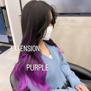 ロング カラー エクステ🩵ブリーチ 韓国ヘア🩵KAEのヘアスタイル