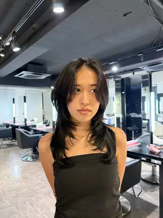 セミロング カラー レイヤーカット ROKUのヘアスタイル