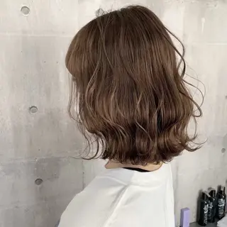 ミディアム カラー パーマ ヘアアレンジ 曲がる縮毛矯正特化 亮輔【江坂駅すぐ】のヘアスタイル