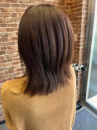 ミディアム カラー パーマ ヘアアレンジ メンズ キッズ ネイル マツエク・マツパ アイブロウ 久木原 ゆりのヘアスタイル