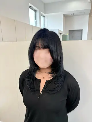 ミディアム 透明感color あやののヘアスタイル